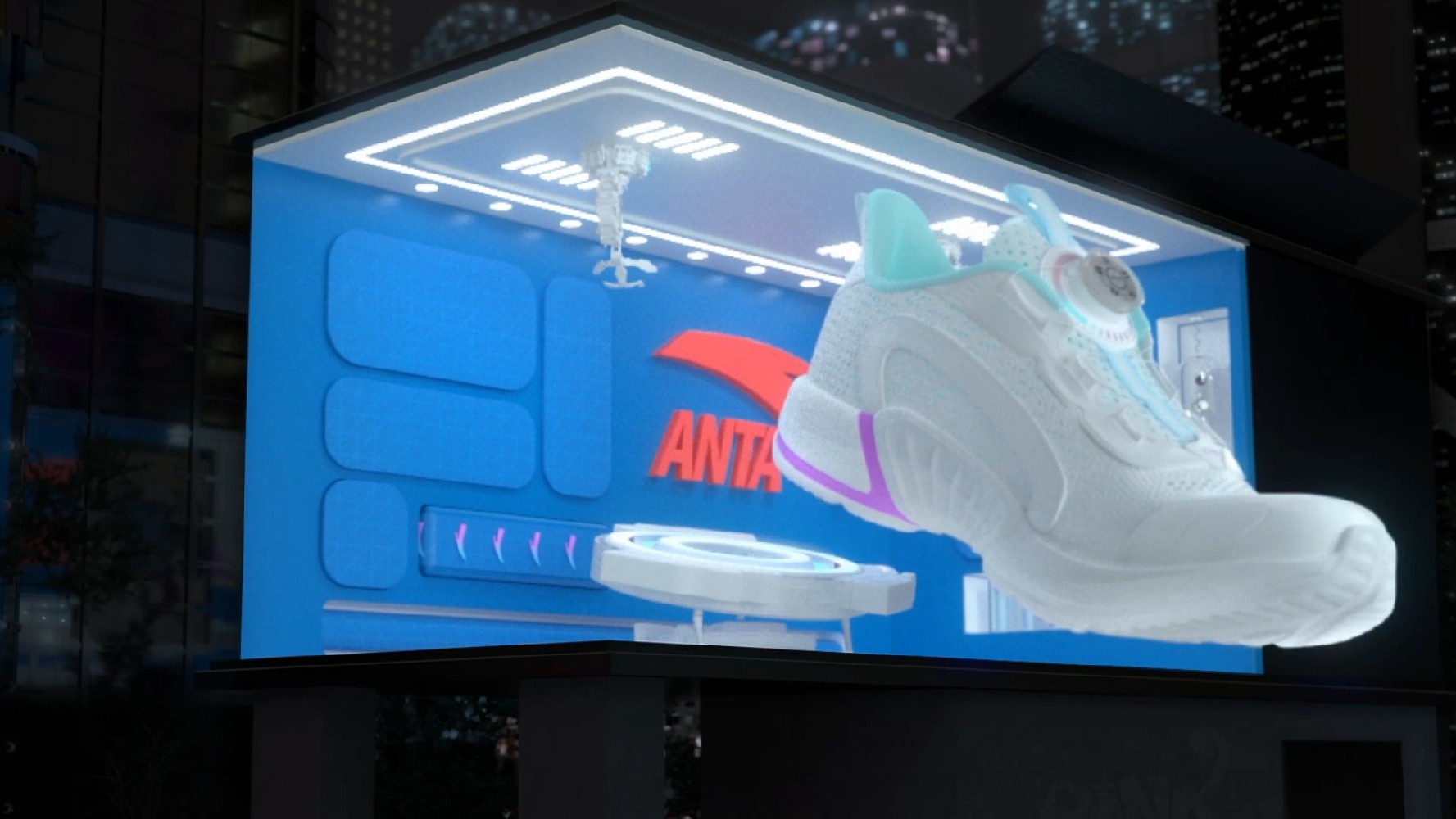 視覺(jué)差裸眼3D L型屏幕 安踏運動(dòng)鞋